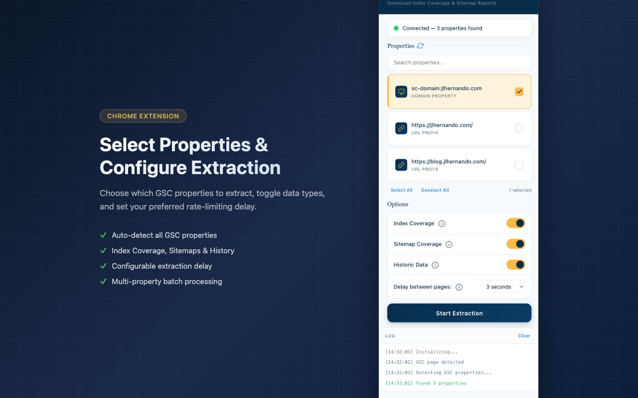 GSC Index Coverage Extractor Chrome Extension